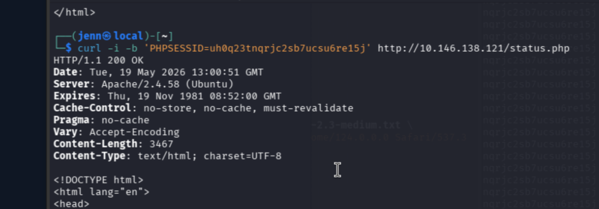 curl status.php returning 200 OK part 1